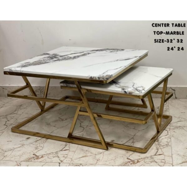 White Marble Nesting Table Phooldaan