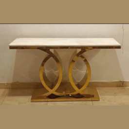 Phooldaan | Marble Top Console table Golden Electrplated