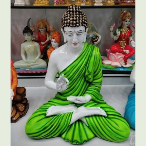 Phooldaan | Blessing Buddha 2 ft Statue Green