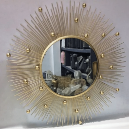 Phooldaan | Sunbeam Pattern Wall Decor Mirror, Golden