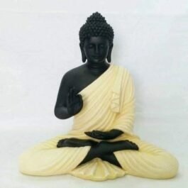 Phooldaan | Blessing Buddha Home Decor Statue, Beige/ Black 1.5ft