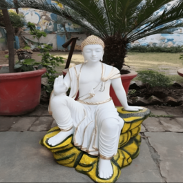 Phooldaan | Blessing Buddha in White Robe Statue 3ft