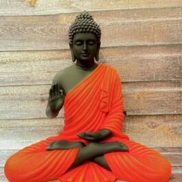 Phooldaan | Blessing Buddha Statue, Orange/ Black 2ft