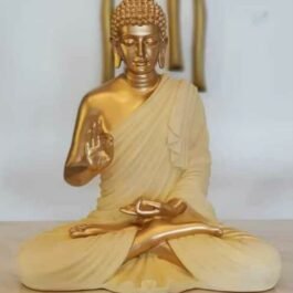 Phooldaan | Blessing Buddha Home Decor Statue, Cream/ Golden 2ft