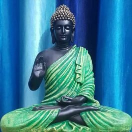 Phooldaan | Blessing Buddha  Statue, Green/ Black 2ft