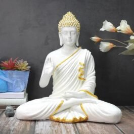 Phooldaan | Blessing Buddha Home Decor Statue, Off White 2ft