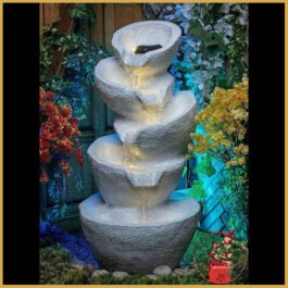 Phooldaan | Bowl fountain white stone finish  2.5ft