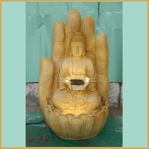 Phooldaan | Palm Embossed Buddha Statue 3 ft, Goldan