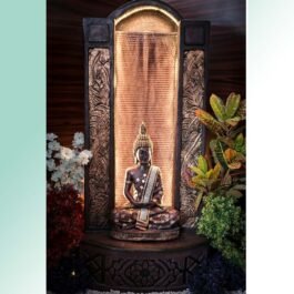 Phooldaan | Buddha Water Fountain Slate 4.5 ft,Black/Gold