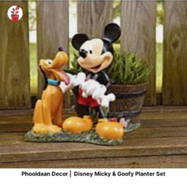 Disney Mickey & Goffy Planter Set
