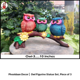 Owl Figurine Statue Set Piece of 3