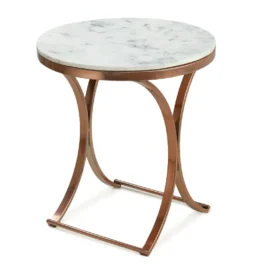Phooldaan | Premium Copper Metal Finish Coffee Side Table with Marble Top