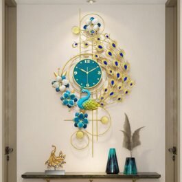 Phooldaan | Decorative Wall Clock With Peacock Design