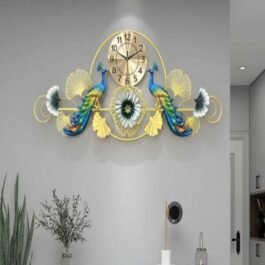 Phooldaan | Peacock-Shaped Metal Wall Clock