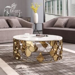 Phooldaan | Honeycomb Pattern Stone Top Coffee Table