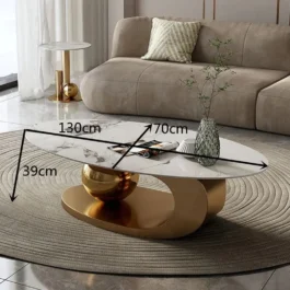 Phooldaan | Nesting Coffee Table Set with Gold Ball Accents