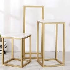 Phooldaan | Minimalistic Designer Golden Table (Set of 3)
