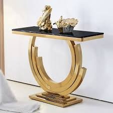 Phooldaan | Classic Console Table With Black Marble Top
