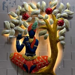 Phooldaan Decor | Lord Krishna 3-d Wall Hanging With LED Light
