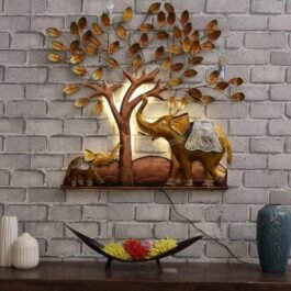 Phooldaan Decor | Elephant Under Tree-Metal Wall Art
