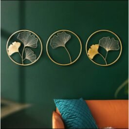 Phooldaan Decor | Metal Ring Ginkgo Leaf Wall Decor