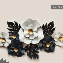 Phooldaan Decor | Elegant Flowers And Leaf Metal Wall Art