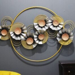 Phooldaan Decor | Attractive Metal Flower Wall Art In Ring