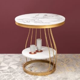 Phooldaan | Round Marble Side Table