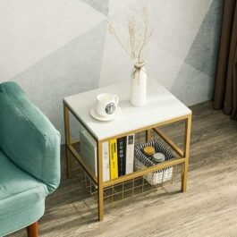 Phooldaan | Marble Coffee Table With Basket