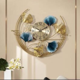 Phooldaan | 3D Metal Ginkgo Leaf Wall Clock