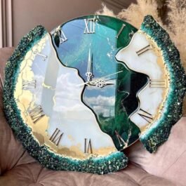 Phooldaan | Handmade Decorative Resin Clock (Green)