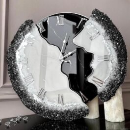 Phooldaan | Handmade Decorative Resin Clock (Black)