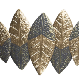 Phooldaan Decor | Golden And Grey Metal Leaves Wall Decor