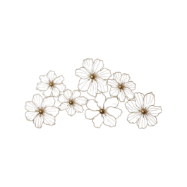 Phooldan Decor | Metal Gold Foiled Wire Floral Wall Decor-7 pieces Wall Hangings