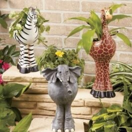 Phooldaan | Tall Wild Animal Garden Plant Pot (Resin)