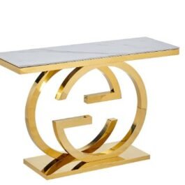 Phooldaan | G-Shaped Legs White Rectangle Console Table