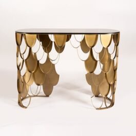 Phooldaan | Modern Honeycomb Base Design White Top Console Table