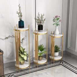 Phooldaan | Luxury Stainless Steel Flower Shelf (Set of 3)