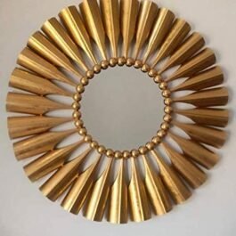 Phooldaan | Golden Unique Wall Mirror
