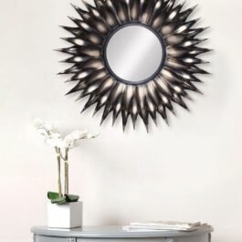 Phooldaan | Black Pointed Circular Wall Mirror