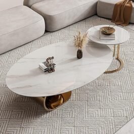 Phooldaan | Contemporary Centre Coffee Table With White Marble Stone