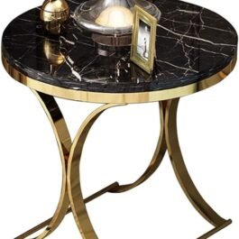 Phooldaan | Round Marble Table (Black)