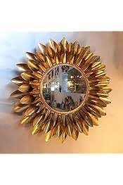 Phooldaan | Handcrafted Gold Flower Pattern Wall Mirror