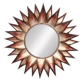 Phooldaan | Brown Pointed Circular Wall Mirror