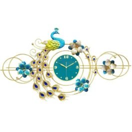 Phooldaan | Peacock Wall Clock With Petals