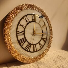 Phooldaan | Roman Gold Resin Wall Clock