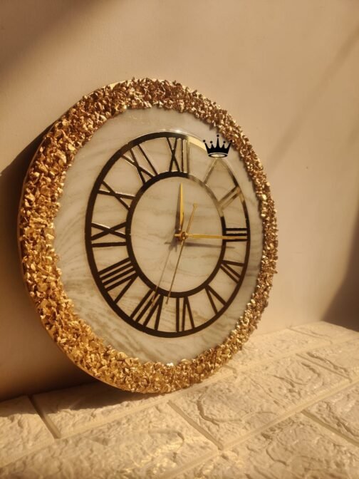 Phooldaan | Roman Gold Resin Wall Clock - Image 2