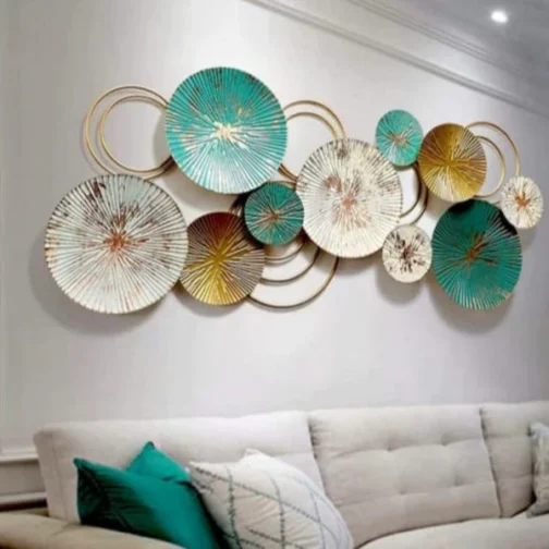 Phooldaan Decor | Metallic Color Plates Wall Art - Image 3