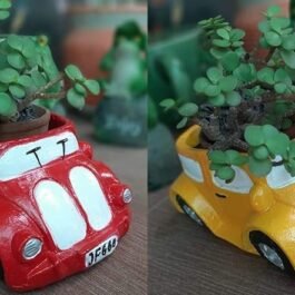 Phooldaan | Car Planter Pot, Yellow And Red | (Set of 2)