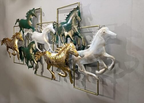 Phooldaan Decor | Metal Stallions Wall Decor With LED Lights - Image 4